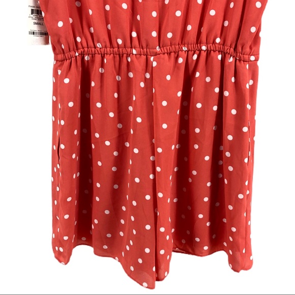 Maison Jules Pink & White Polkadot Romper, NWT - Picture 4 of 8